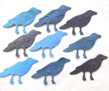 Recycled Ideas Favors plantable paper crows in blues and grays