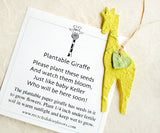 Recycled Ideas Favors plantable paper giraffe with mini heart and card