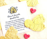 Recycled Ideas Favors plantable paper bees, hearts and card