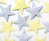 Recycled Ideas Favors plantable paper yellow and gray stars