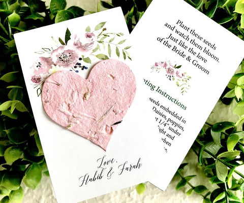 personalized flower seeds Personalized Seed Paper Wedding Favor Cards