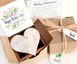 Recycled Ideas Favors plantable paper hearts and cards with gift box